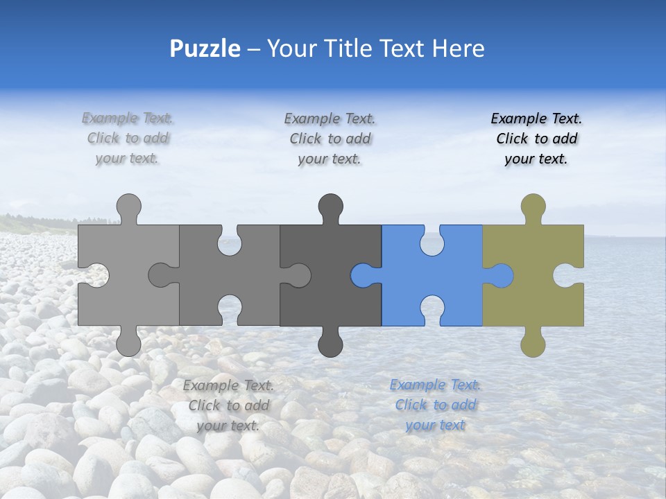 Sunny Gravels Gravel Beach PowerPoint Template