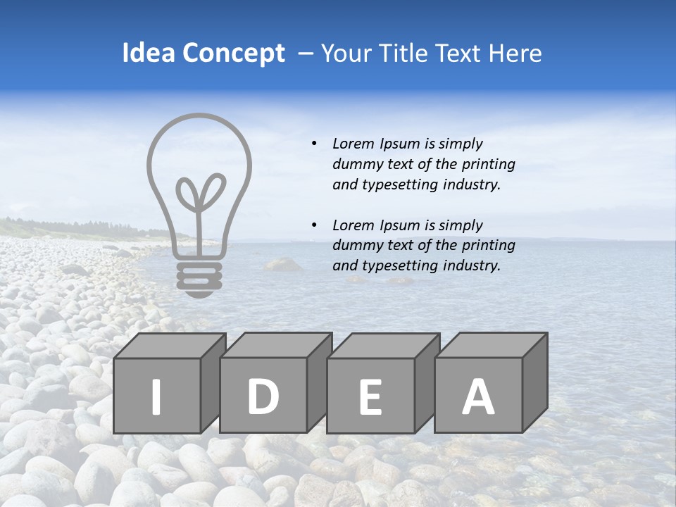 Sunny Gravels Gravel Beach PowerPoint Template