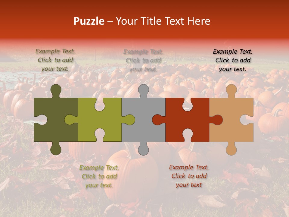 Pumpkins In A Field PowerPoint Template