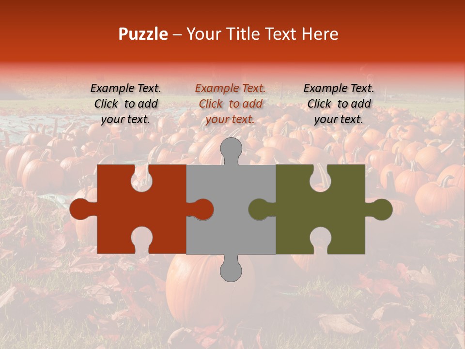 Pumpkins In A Field PowerPoint Template