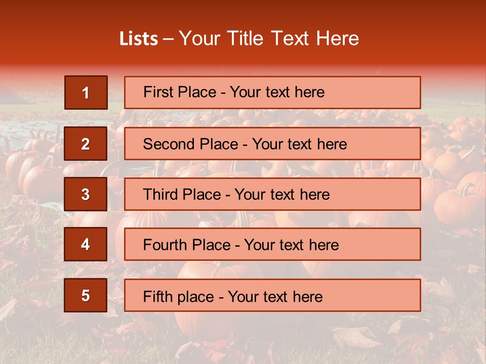 Pumpkins In A Field PowerPoint Template