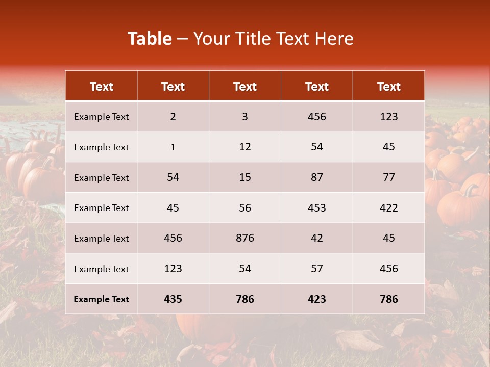 Pumpkins In A Field PowerPoint Template