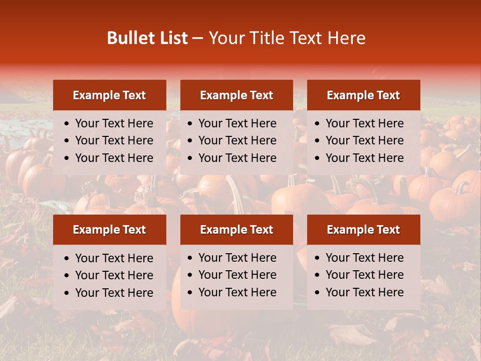 Pumpkins In A Field PowerPoint Template