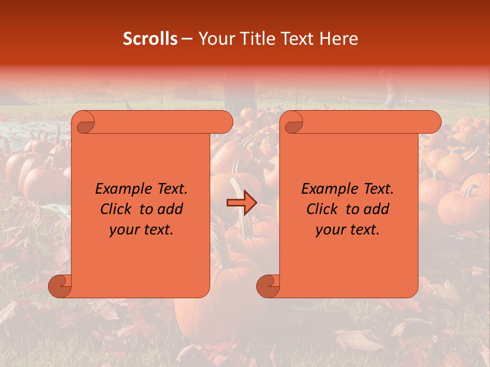 Pumpkins In A Field PowerPoint Template