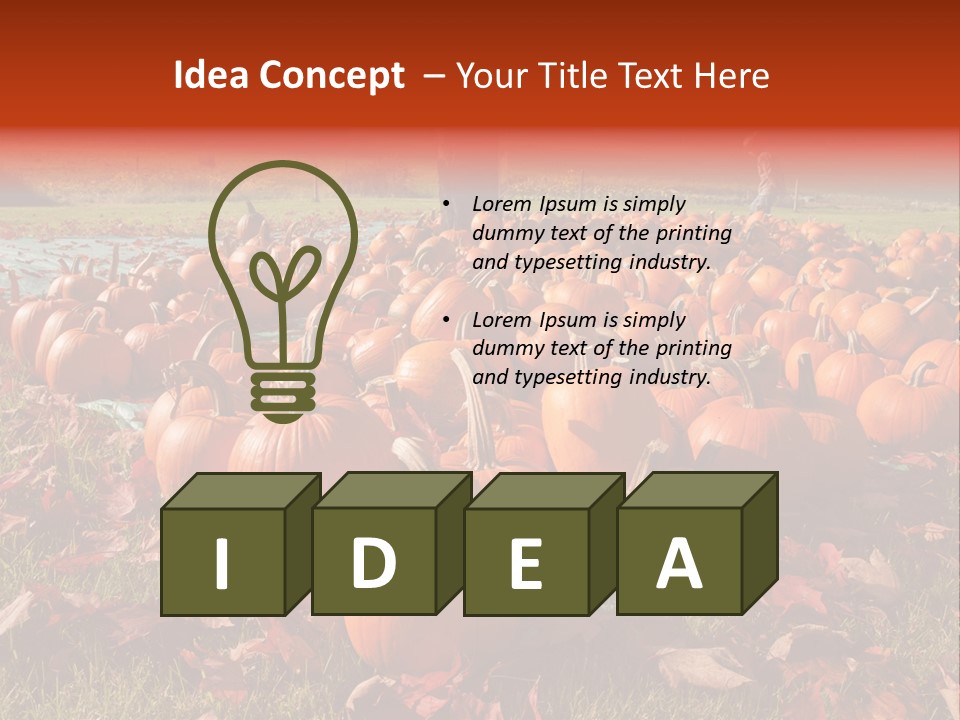 Pumpkins In A Field PowerPoint Template