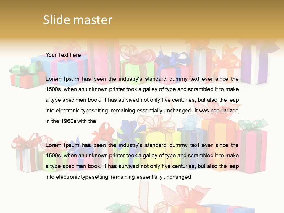 Ribbon Blue Closeup PowerPoint Template