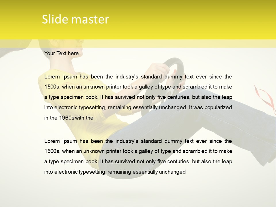 Yellow Speed Pose PowerPoint Template
