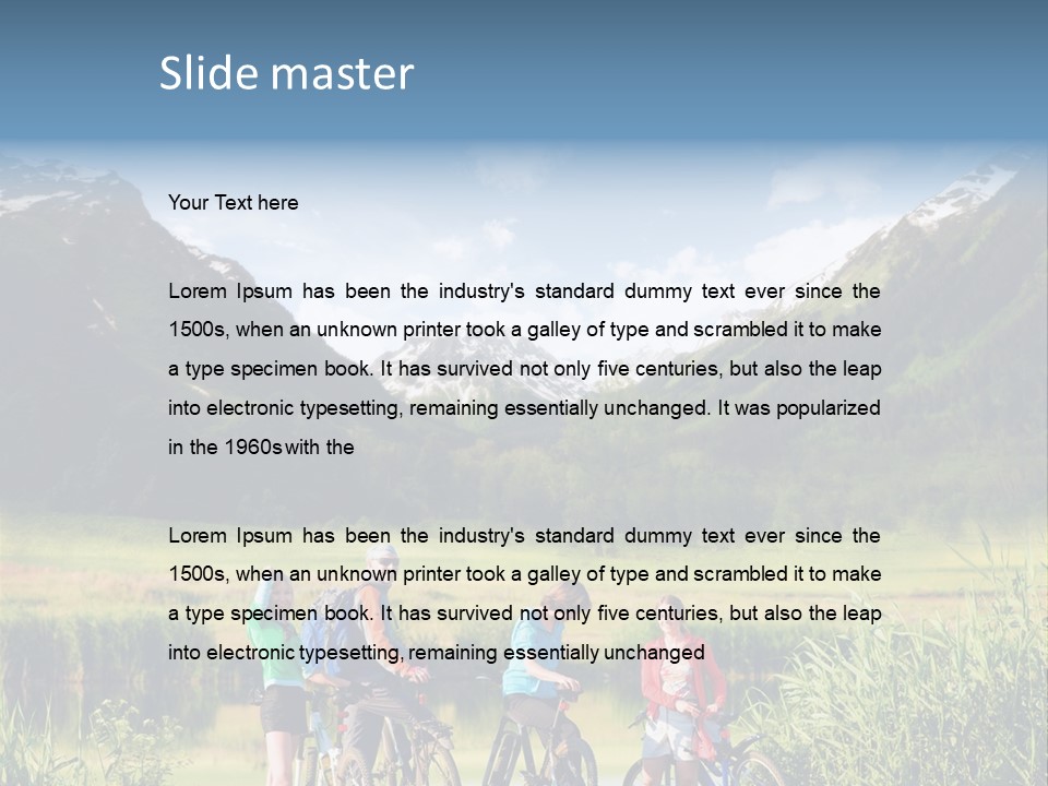Biking In Mountains PowerPoint Template