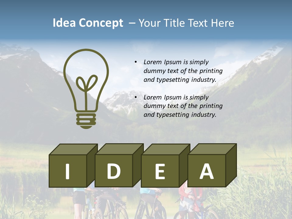 Biking In Mountains PowerPoint Template