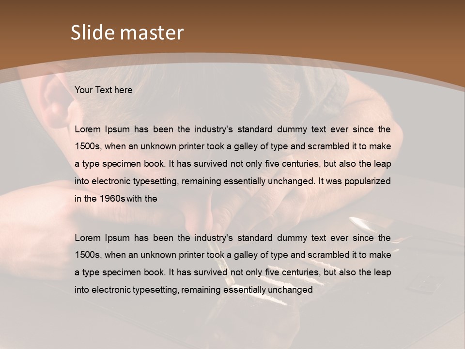 Guy Sniffing Coke PowerPoint Template