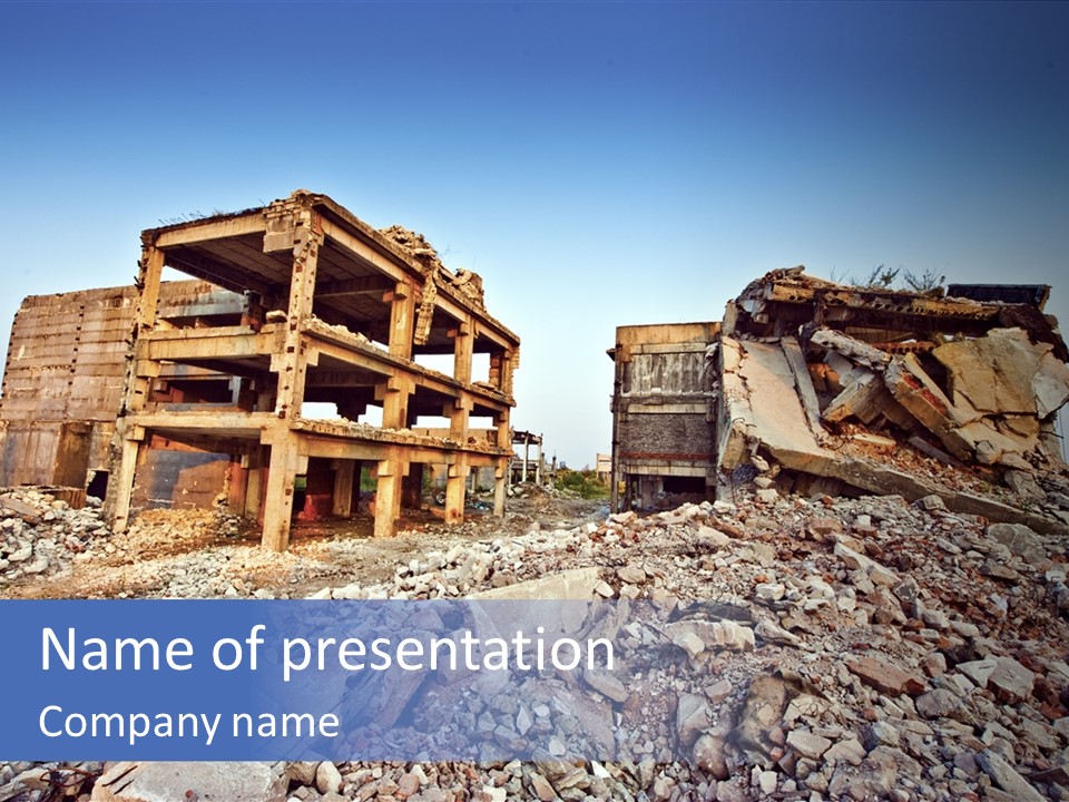 Buildings After An Earthquake PowerPoint Template