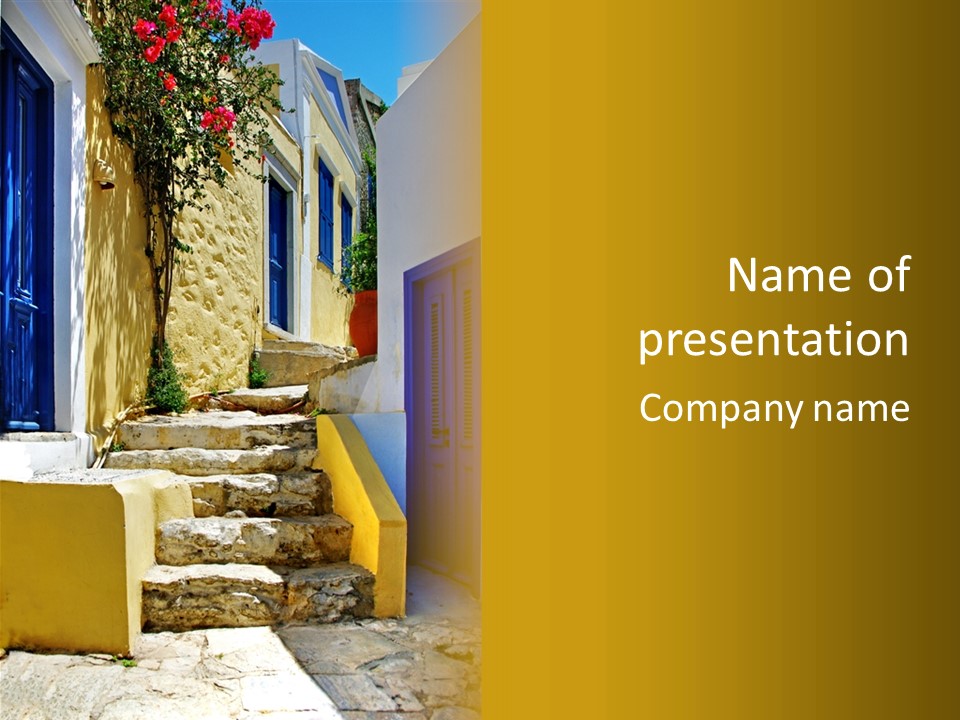 Pretty Greek Islands PowerPoint Template