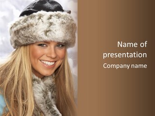 Women Wearing A Hat PowerPoint Template