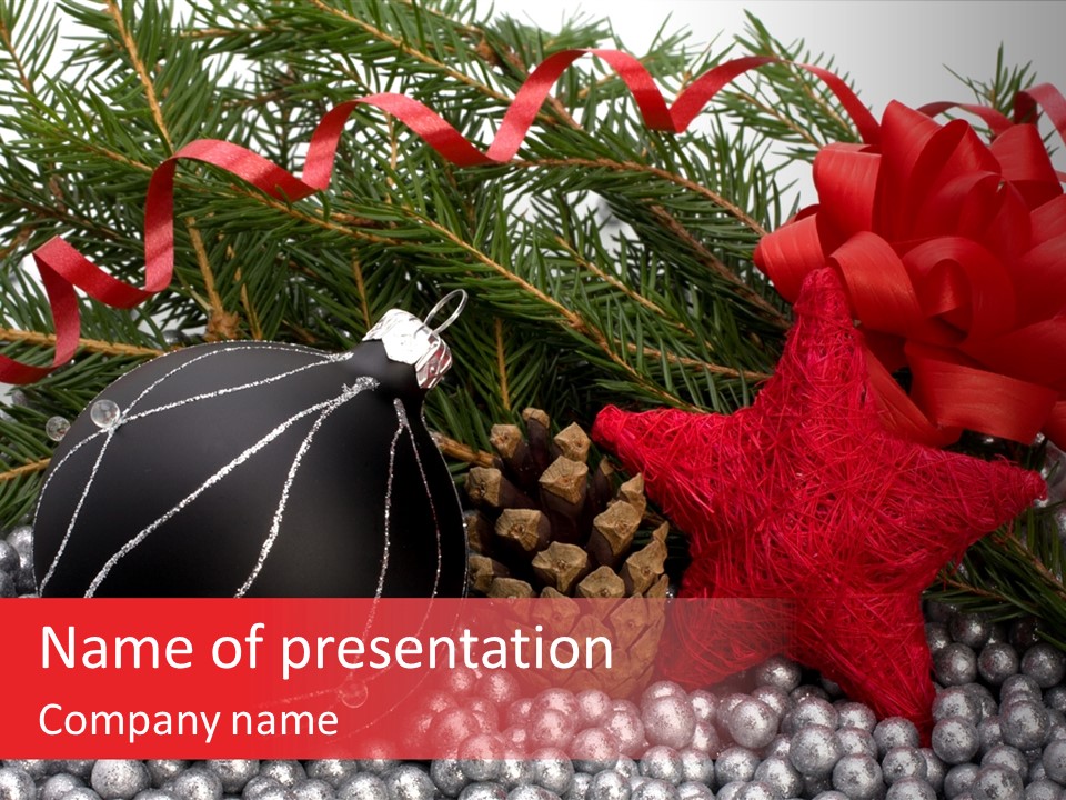 Christmas Decorations Star PowerPoint Template