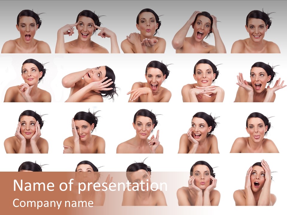 Expressions Female PowerPoint Template