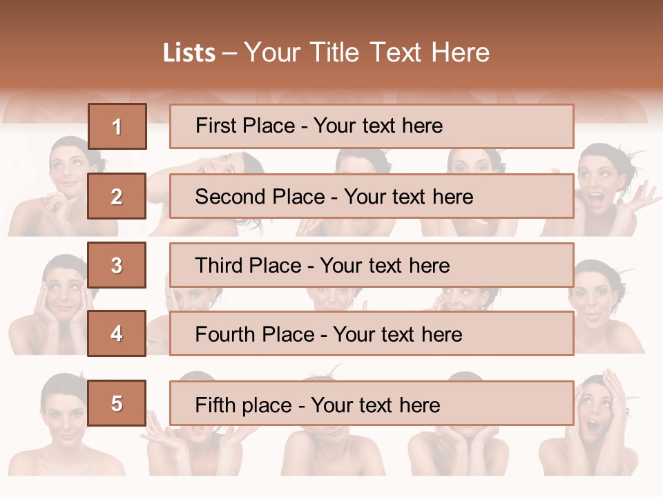 Expressions Female PowerPoint Template
