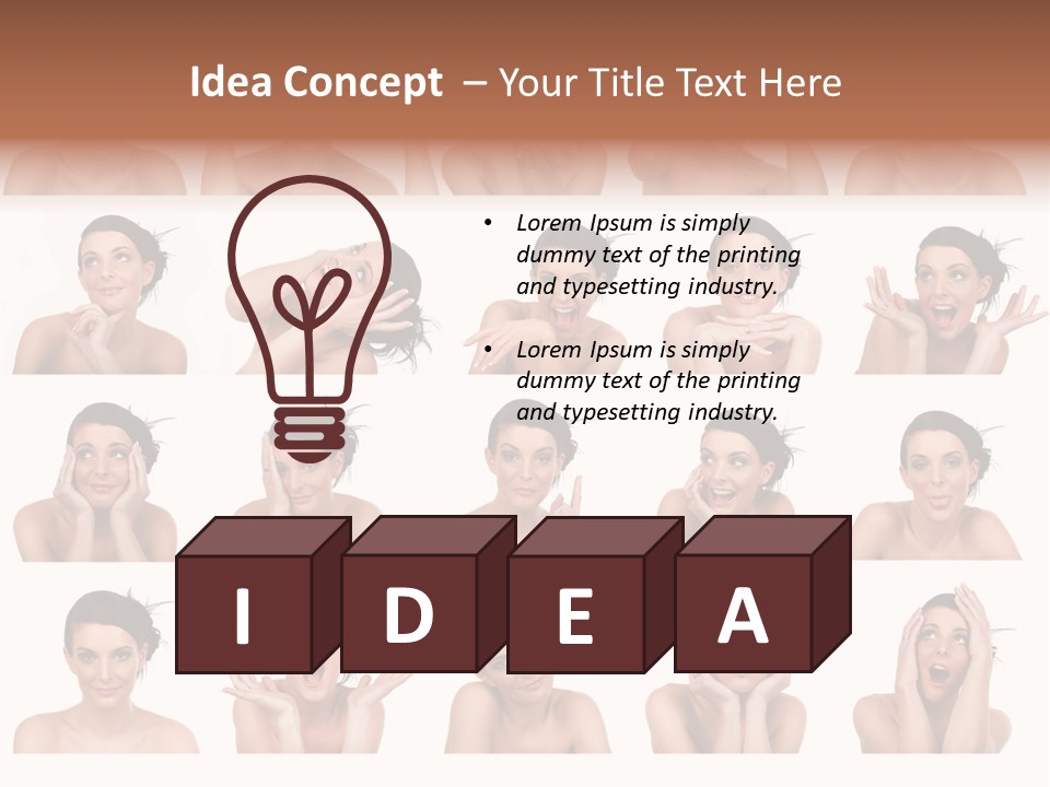 Expressions Female PowerPoint Template