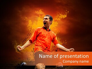 Flame Football PowerPoint Template