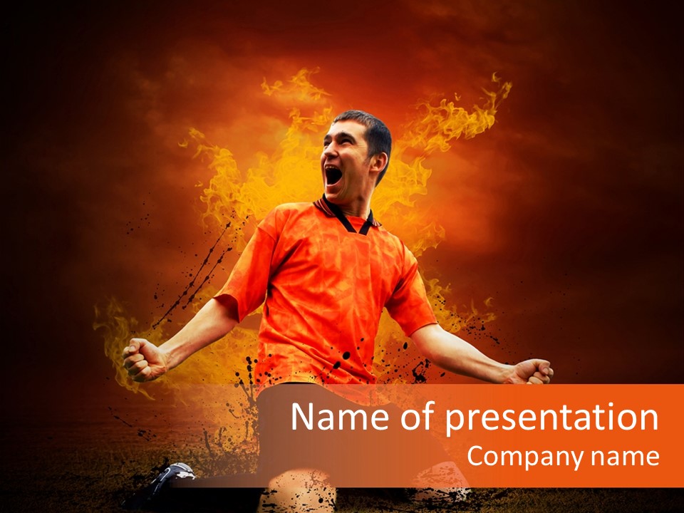 Flame Football PowerPoint Template