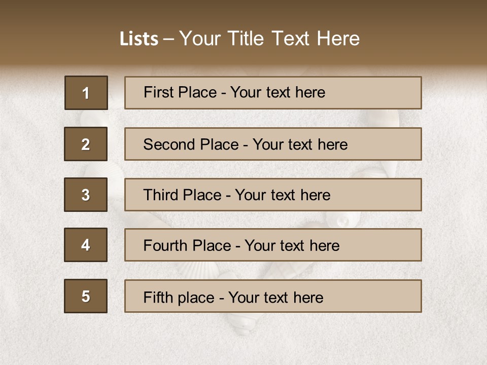 Seashells In The Sand PowerPoint Template