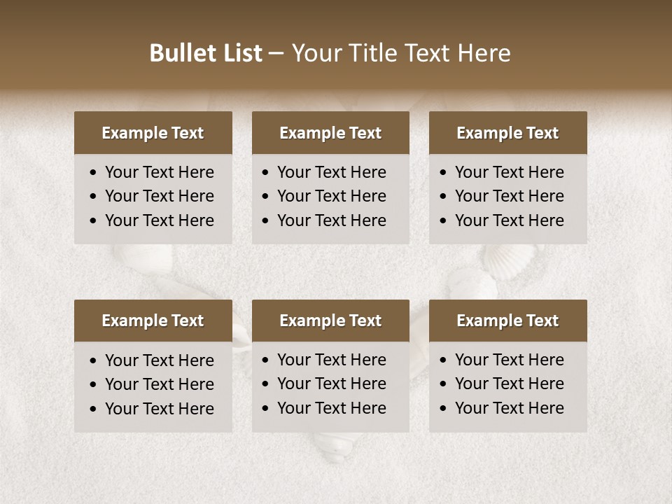 Seashells In The Sand PowerPoint Template