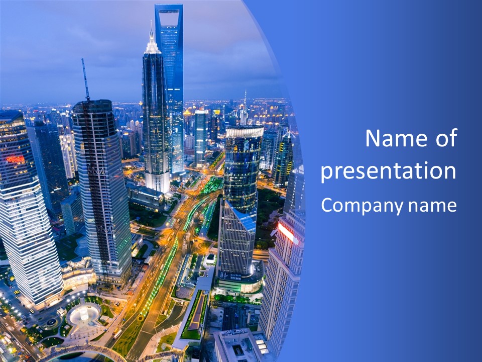 Shanghai Bird View PowerPoint Template