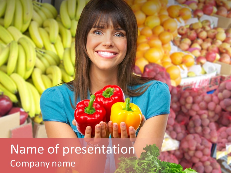 Woman Vegetables PowerPoint Template