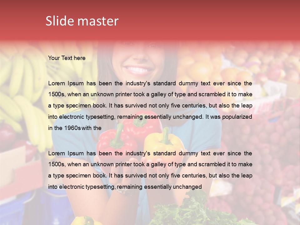 Woman Vegetables PowerPoint Template