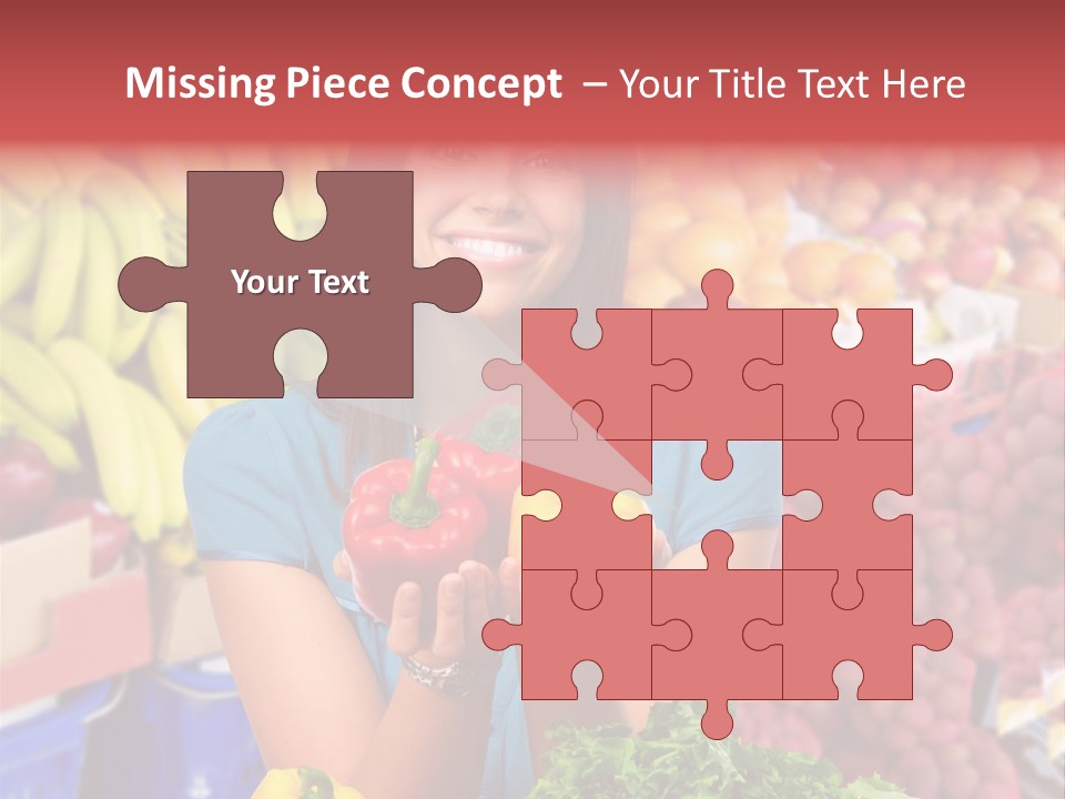 Woman Vegetables PowerPoint Template