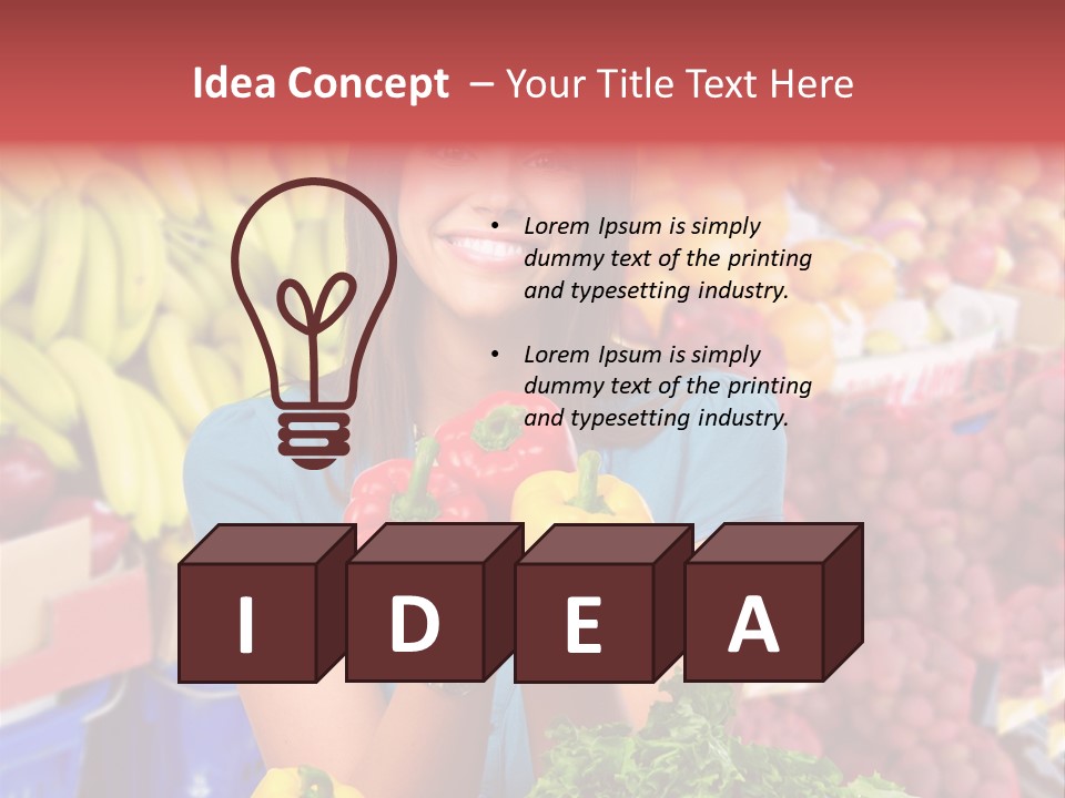 Woman Vegetables PowerPoint Template