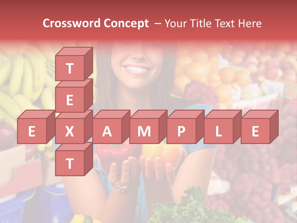 Woman Vegetables PowerPoint Template