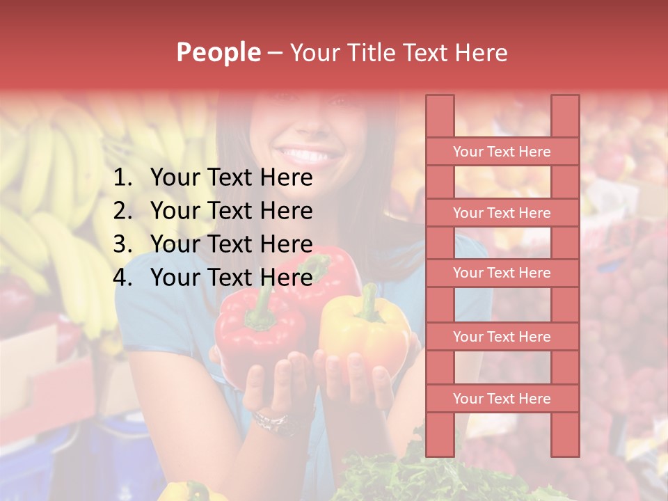 Woman Vegetables PowerPoint Template