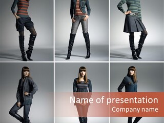 Fashion Model Poses PowerPoint Template