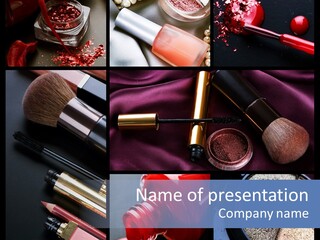 Nail Lipstick Products PowerPoint Template