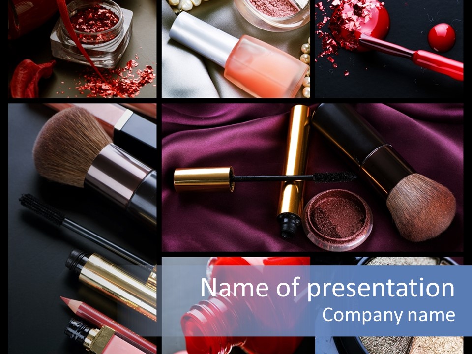 Nail Lipstick Products PowerPoint Template