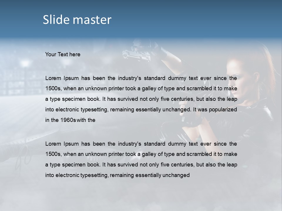 Girls Holding Guns PowerPoint Template