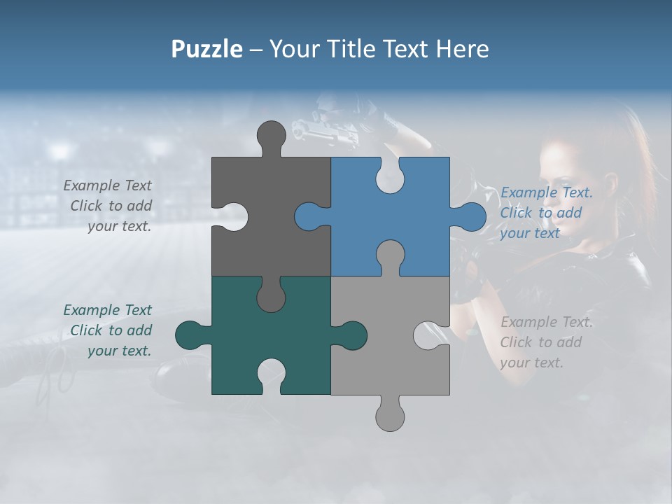 Girls Holding Guns PowerPoint Template