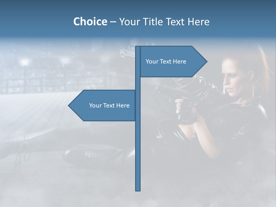 Girls Holding Guns PowerPoint Template