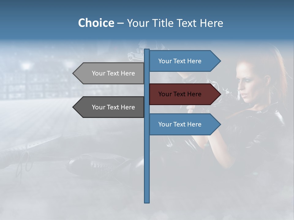 Girls Holding Guns PowerPoint Template