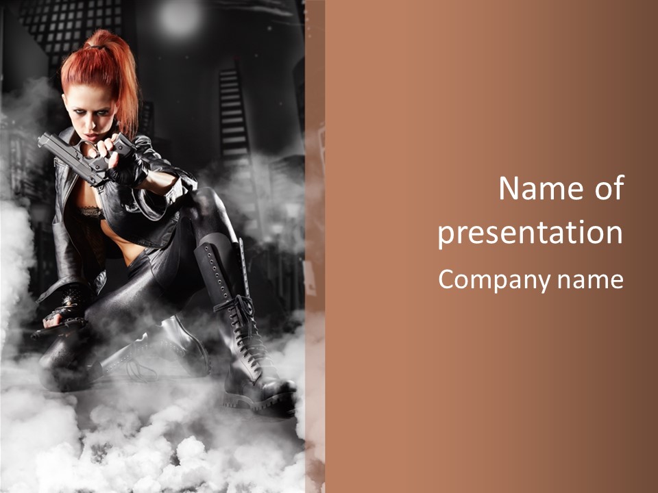 Gun N Girl PowerPoint Template