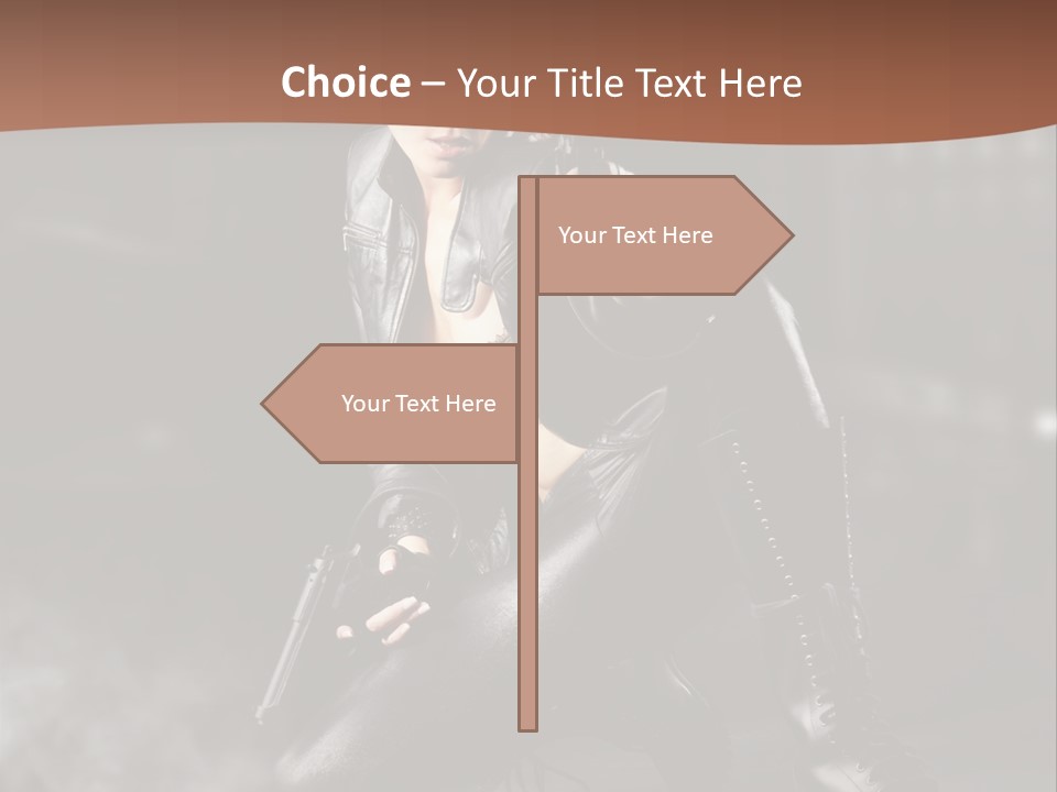 Girl Holding Gun PowerPoint Template