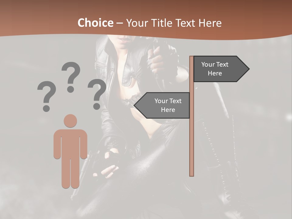 Girl Holding Gun PowerPoint Template