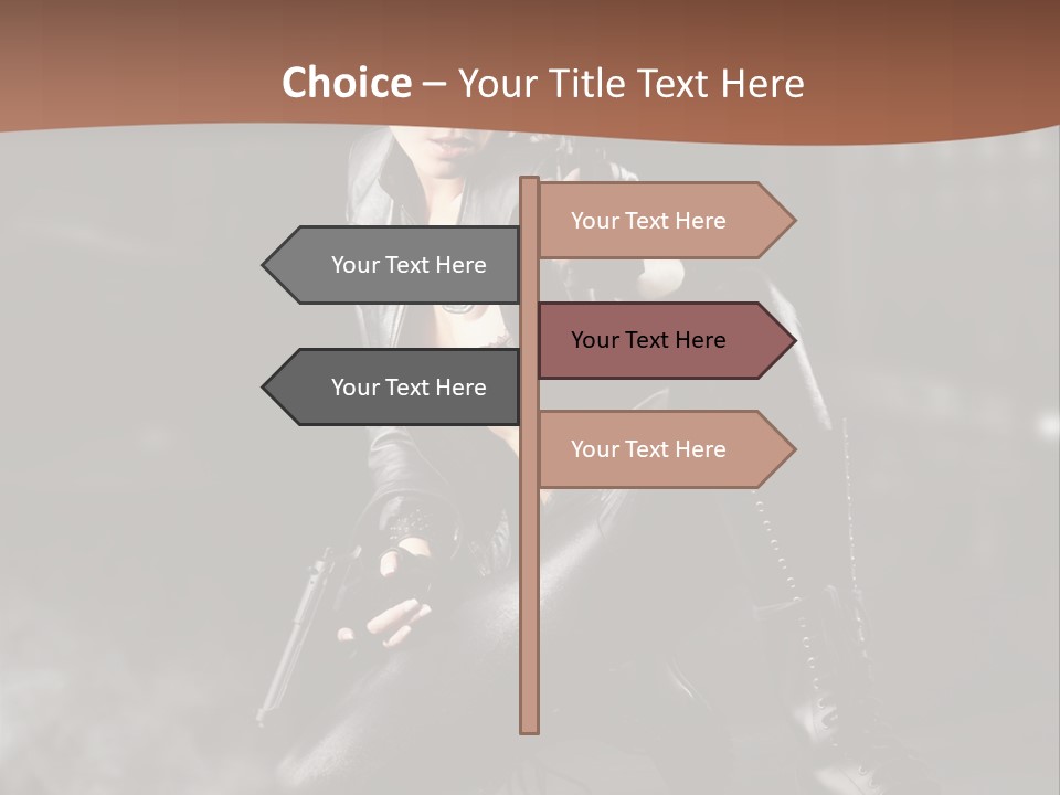 Girl Holding Gun PowerPoint Template