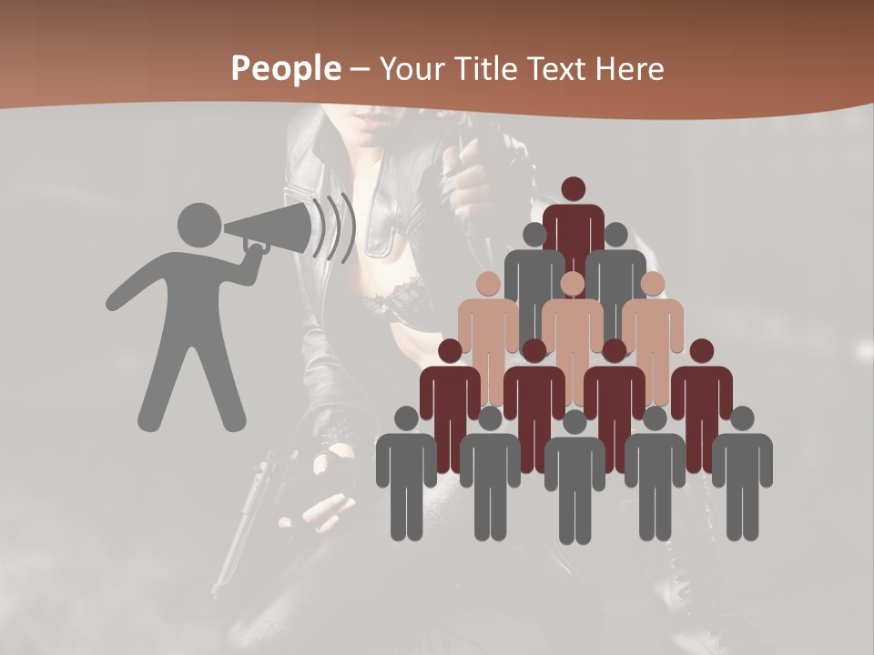 Girl Holding Gun PowerPoint Template