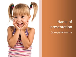 Little Girl With White Background PowerPoint Template