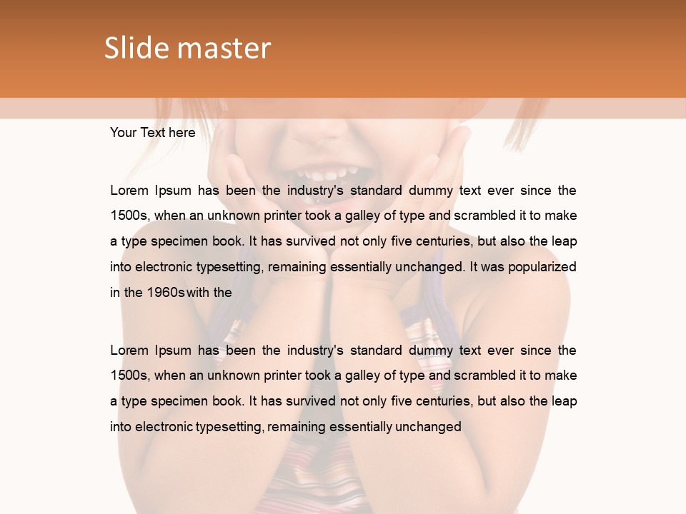 Little Girl With White Background PowerPoint Template