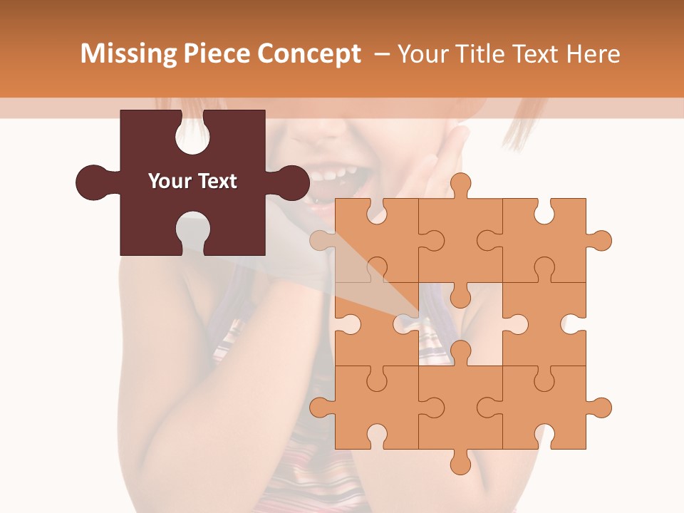 Little Girl With White Background PowerPoint Template