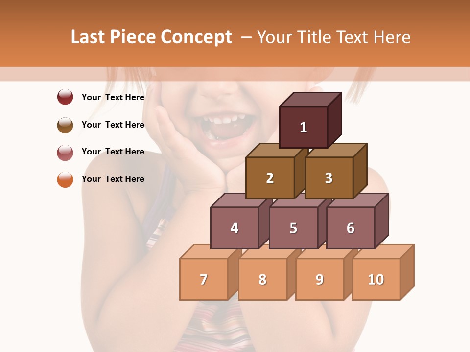 Little Girl With White Background PowerPoint Template