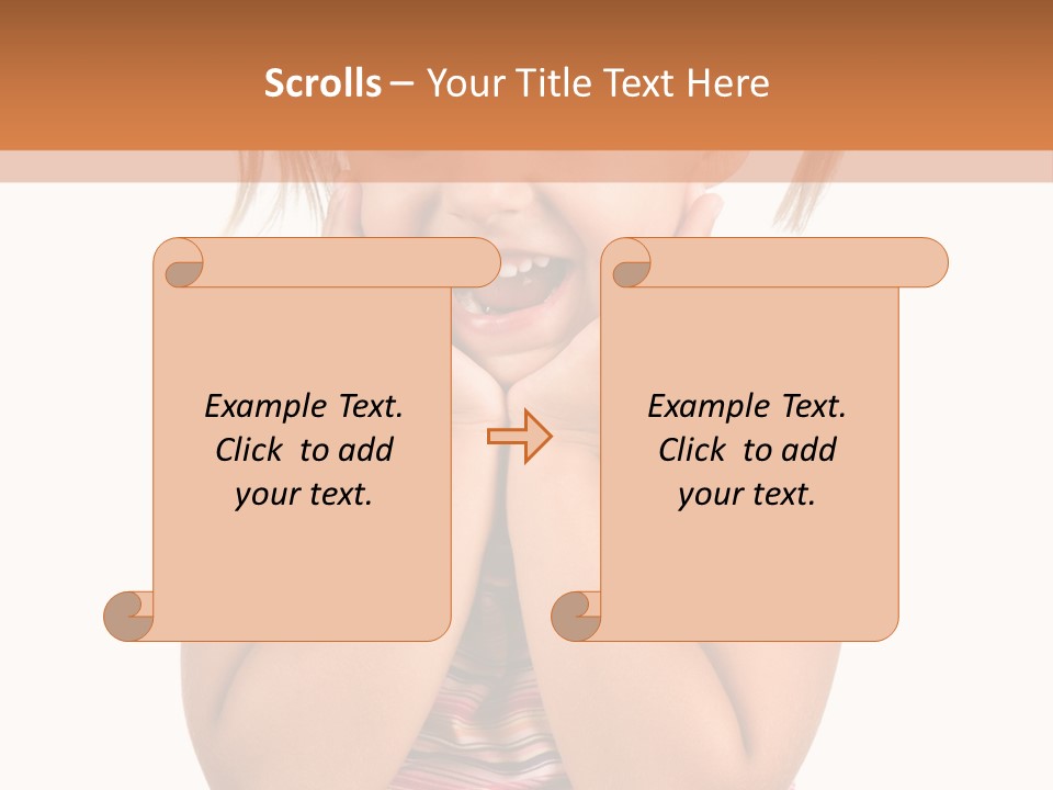 Little Girl With White Background PowerPoint Template