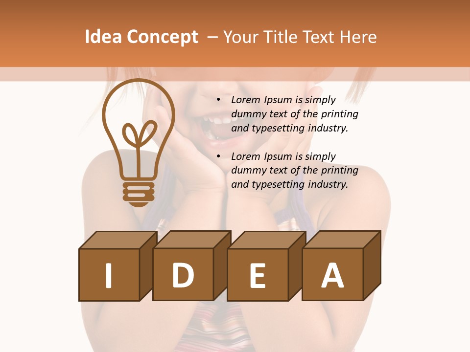 Little Girl With White Background PowerPoint Template